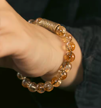 Tibetan Citrine Bracelet for Wealth & Inner Harmony