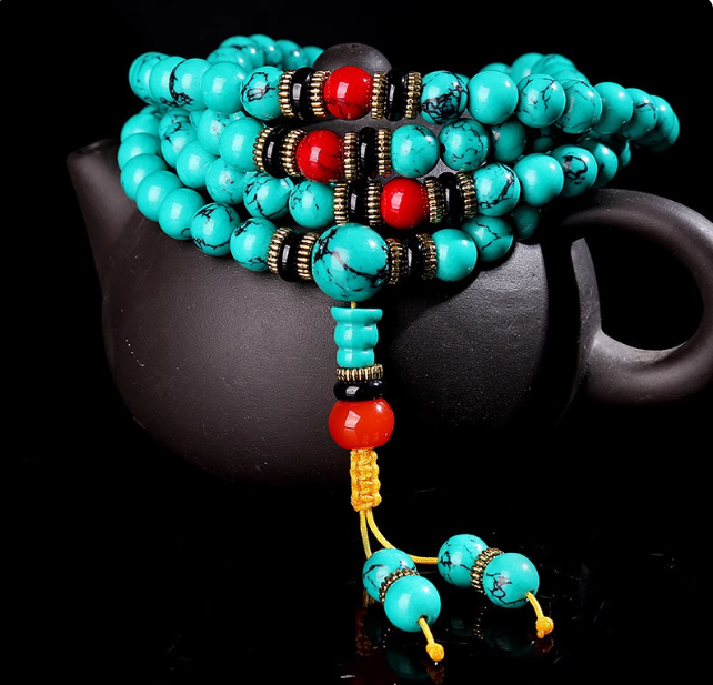 Turquoise Blessing Bracelet – A Tibetan Mala for Peace, Strength & Spiritual Flow