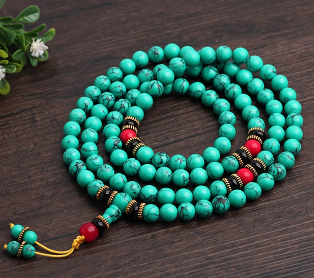 Turquoise Blessing Bracelet – A Tibetan Mala for Peace, Strength & Spiritual Flow