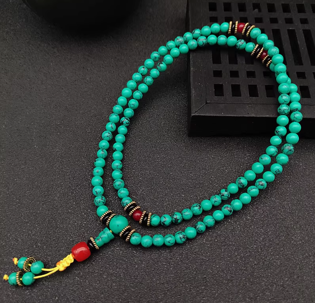 Turquoise Blessing Bracelet – A Tibetan Mala for Peace, Strength & Spiritual Flow