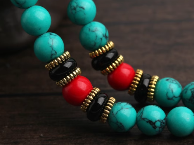 Turquoise Blessing Bracelet – A Tibetan Mala for Peace, Strength & Spiritual Flow