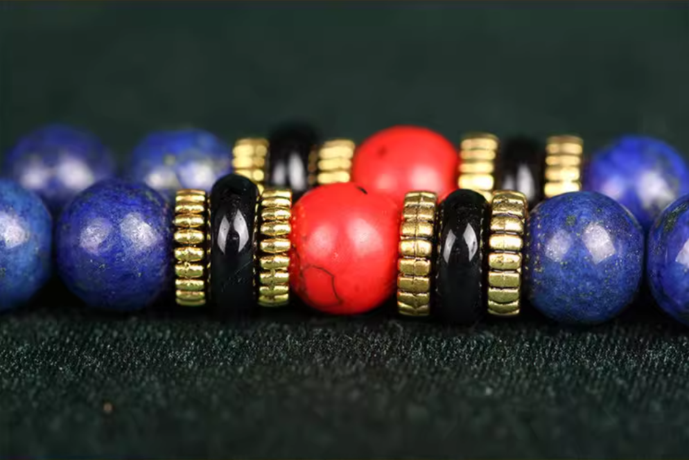 Tibetan Lapis Lazuli Wisdom Mala Bracelet