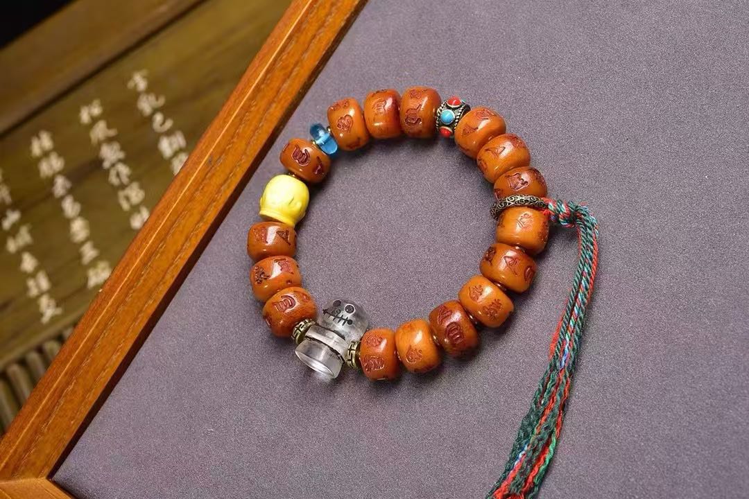 Health and tranquility, barrel beads bracelet