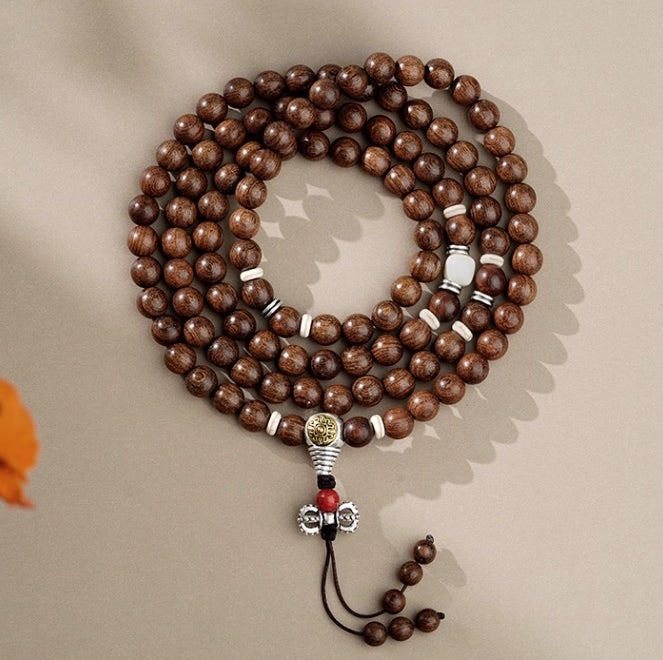 Golden Sandalwood Mala – 108 Beads for Inner Peace & Spiritual Focus