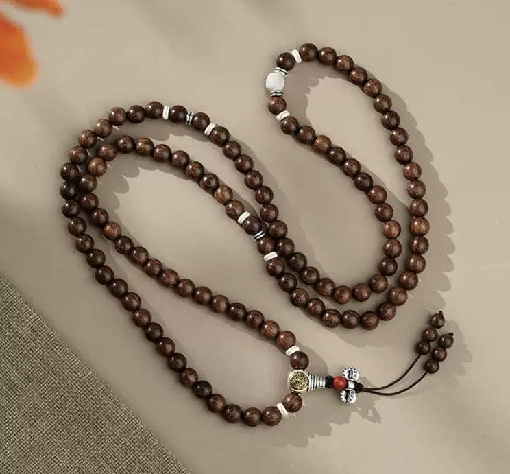 Golden Sandalwood Mala – 108 Beads for Inner Peace & Spiritual Focus