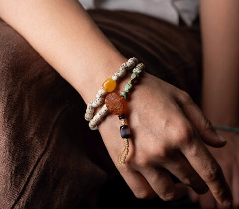 Original Star-Moon Bodhi 108-Bead Bracelet – For Fortune & Protection