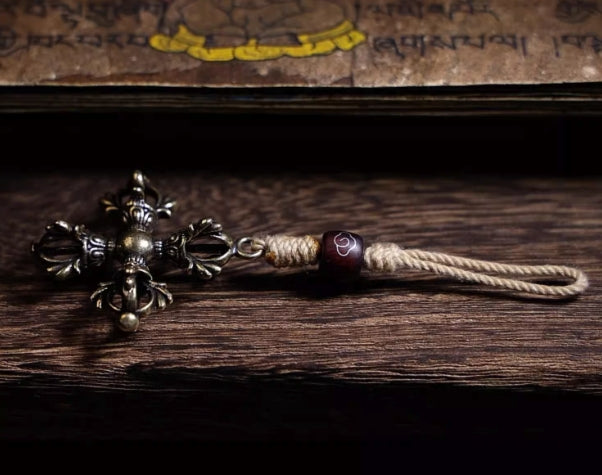 Tibetan Brass Vajra Bodhi Side-Hung Bracelet – For Protection & Fortune