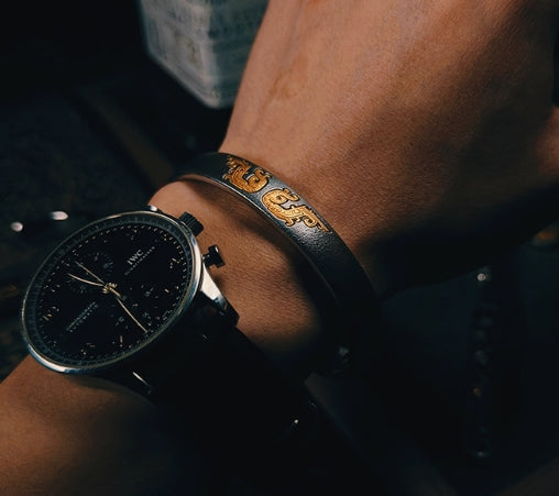 National ICH Ancient Iron- Dragon Pattern Bracelet For Divine Protection & Noble Fortune