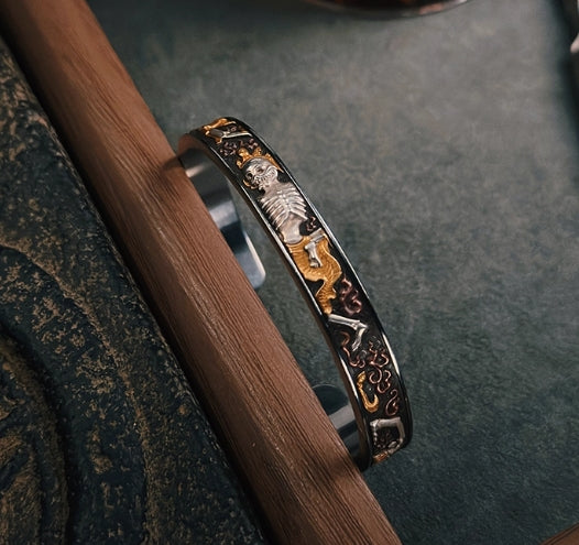 National ICH Iron-24K Iron-Cut Gold & Meteorite Bracelet – Shmashana Adhipati, Wisdom & Auspiciousness