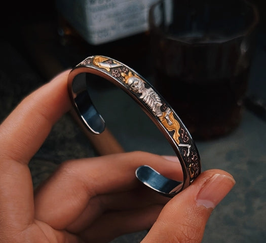 National ICH Iron-24K Iron-Cut Gold & Meteorite Bracelet – Shmashana Adhipati, Wisdom & Auspiciousness