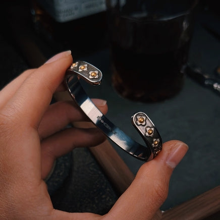 National ICH Iron-24K Iron-Cut Gold & Meteorite Bracelet – Shmashana Adhipati, Wisdom & Auspiciousness