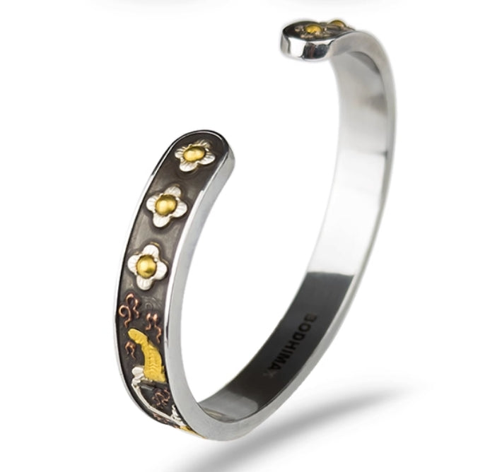 National ICH Iron-24K Iron-Cut Gold & Meteorite Bracelet – Shmashana Adhipati, Wisdom & Auspiciousness