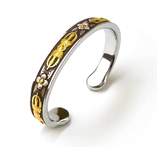 National ICH Ancient Iron – 24K Iron-Cut Gold & Meteorite Vajra Bracelet – Protection & Blessings