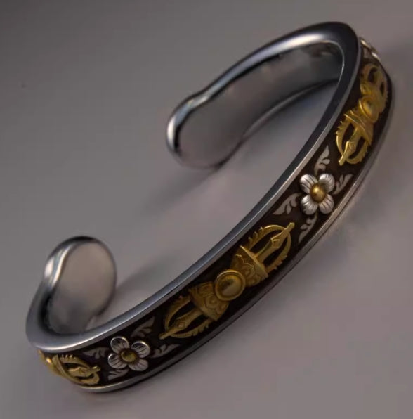 National ICH Ancient Iron – 24K Iron-Cut Gold & Meteorite Vajra Bracelet – Protection & Blessings