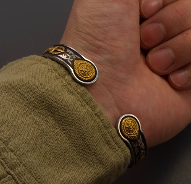 National ICH Ancient Iron – 24K Iron-Cut Gold & Meteorite Vajra Bracelet – Protection & Blessings