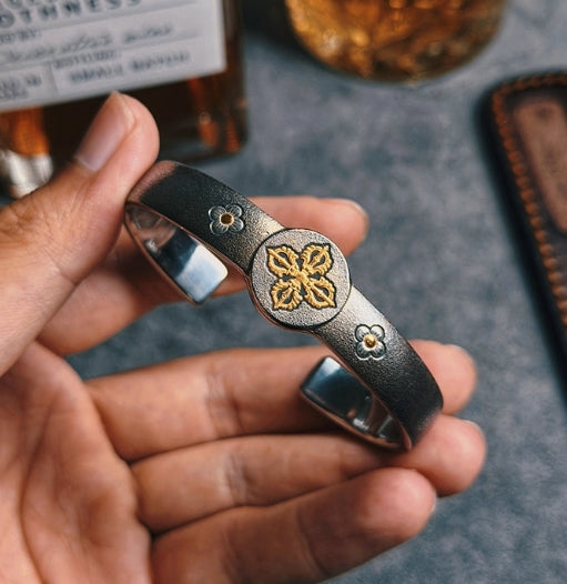 National ICH Ancient Iron-Vajra Bracelet – 24K Gold & Meteorite, for Protection, Wisdom & Blessings