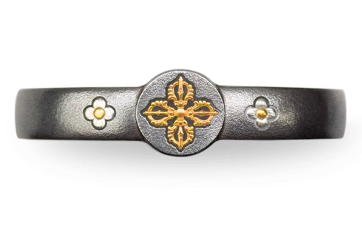 National ICH Ancient Iron-Vajra Bracelet – 24K Gold & Meteorite, for Protection, Wisdom & Blessings