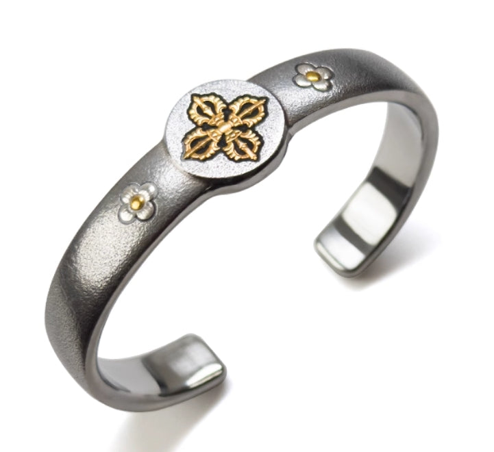 National ICH Ancient Iron-Vajra Bracelet – 24K Gold & Meteorite, for Protection, Wisdom & Blessings