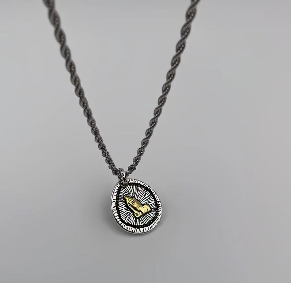 Sterling Silver Prayer Hands Necklace – For Health, Blessings, & Family Protection