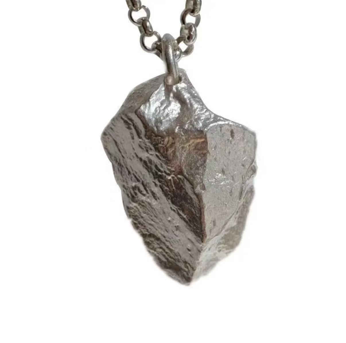 Rock of Endurance Necklace — 925 Sterling Silver, Tibetan Symbol of Strength