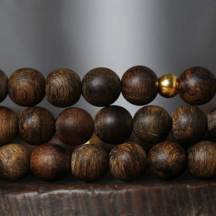 108 Mala Beads Nha Trang Agarwood Turquoise Prayer Meditation Bracelet Mala