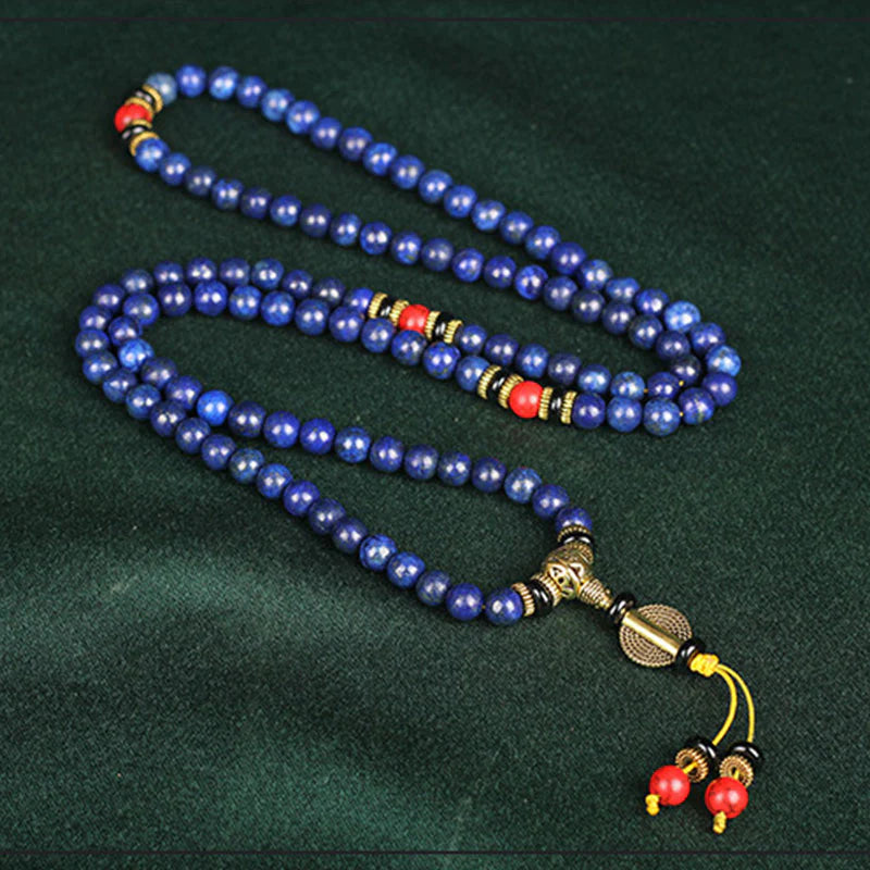 Tibetan Lapis Lazuli Wisdom Mala Bracelet