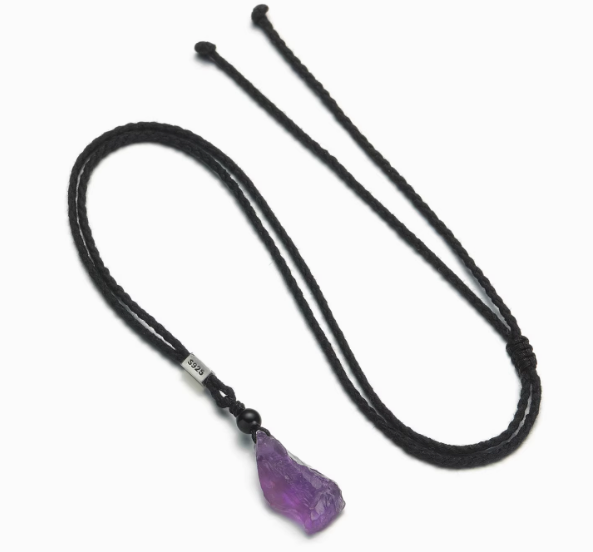 Prayer-Bound Amethyst – Raw Crystal Necklace from the Highlands