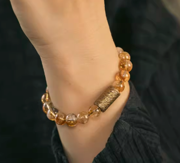 Tibetan Citrine Bracelet for Wealth & Inner Harmony