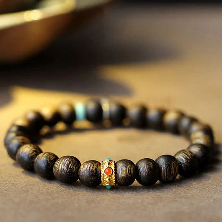 Healing Harmony Bracelet – Agarwood for Focus, Turquoise for Clarity