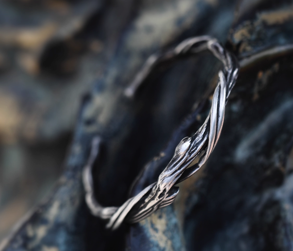 Driftwood & Stream 999 Fine Silver Cuff – Free Engraving, A Talisman of Peace