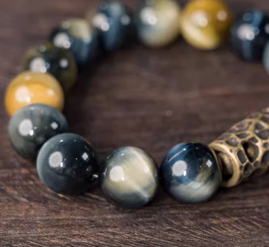 Mystic Blue & Gold Tiger's Eye "Galaxy" Bracelet