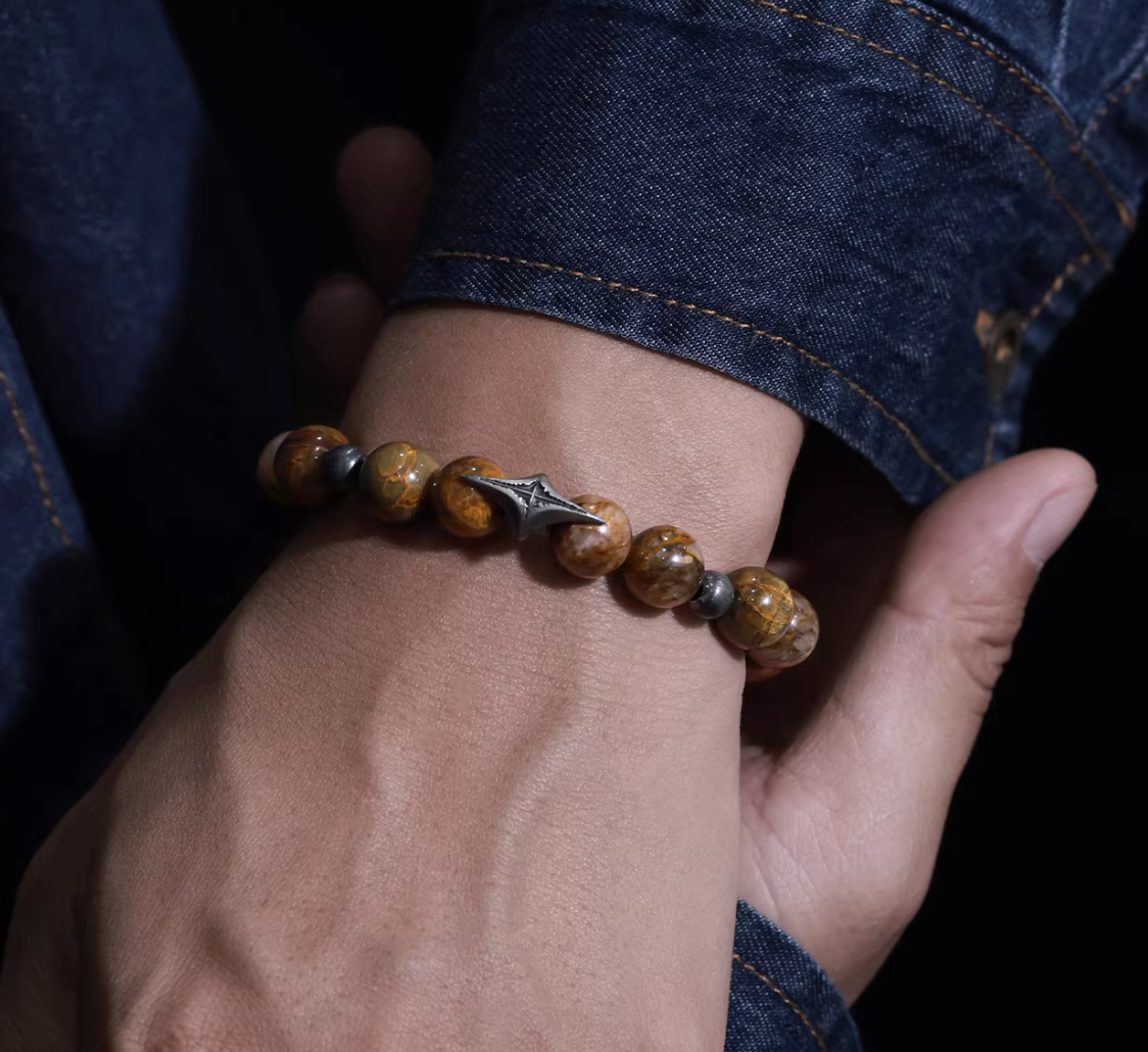 Himalayan Golden Storm & Silver Guide Bracelet