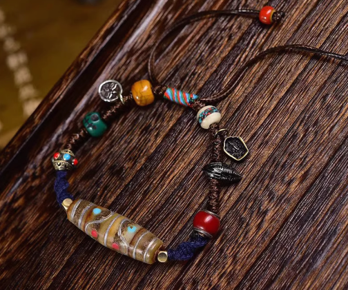 Sacred Dzi Bead Tibetan Protection Bracelet