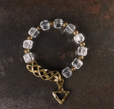 Tibetan Crystal Guardian Bracelet – Brass-Touched