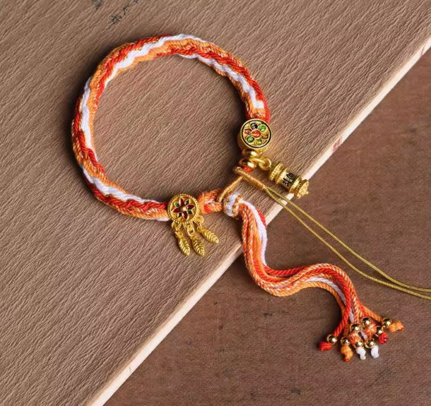 Tibetan Om Mani Padme Hum Dreamcatcher Luck Colorful Reincarnation Knot String Bracelet