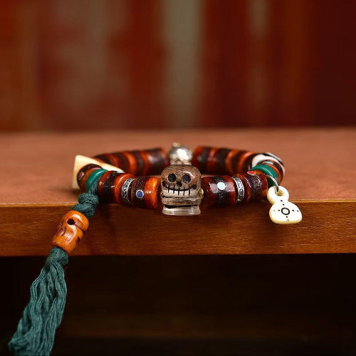 Good luck and fortune, old skull bracelet，size12*10mm
