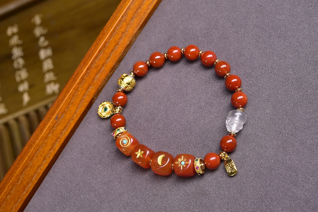 Agate Attracting Wealth and Good Fortune White Crystal Bracelet