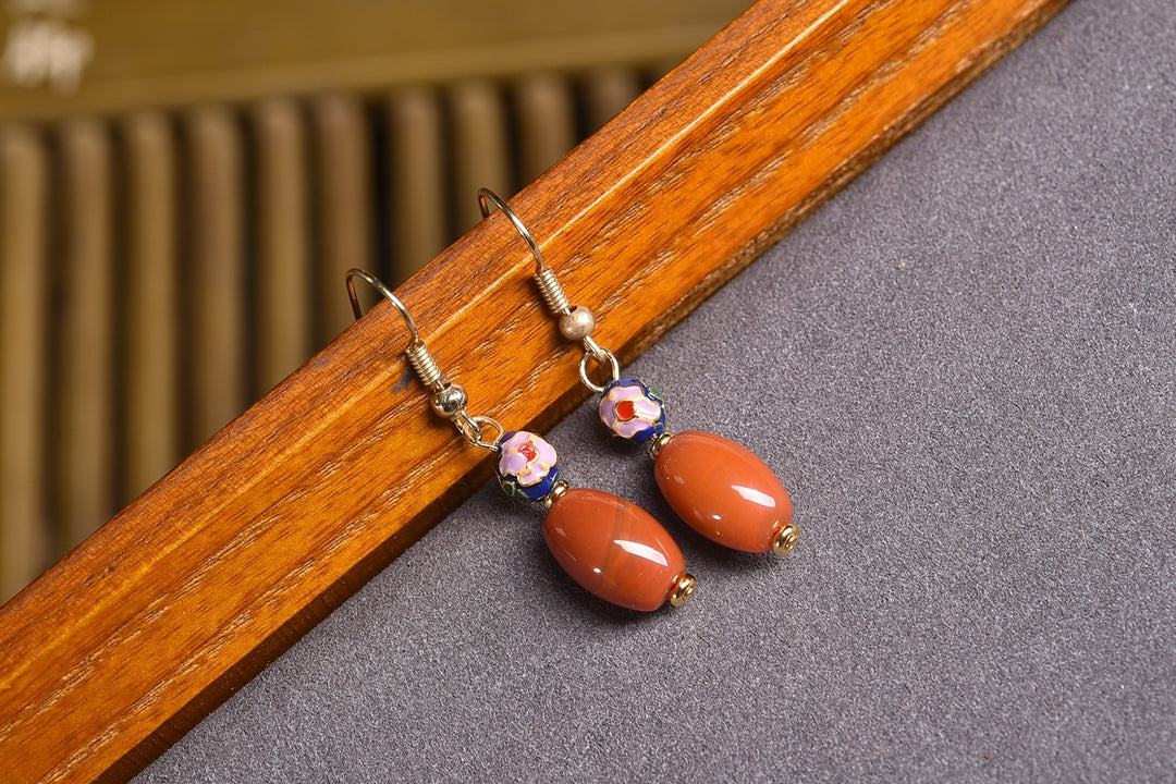 AGATE OVAL EARRINGS